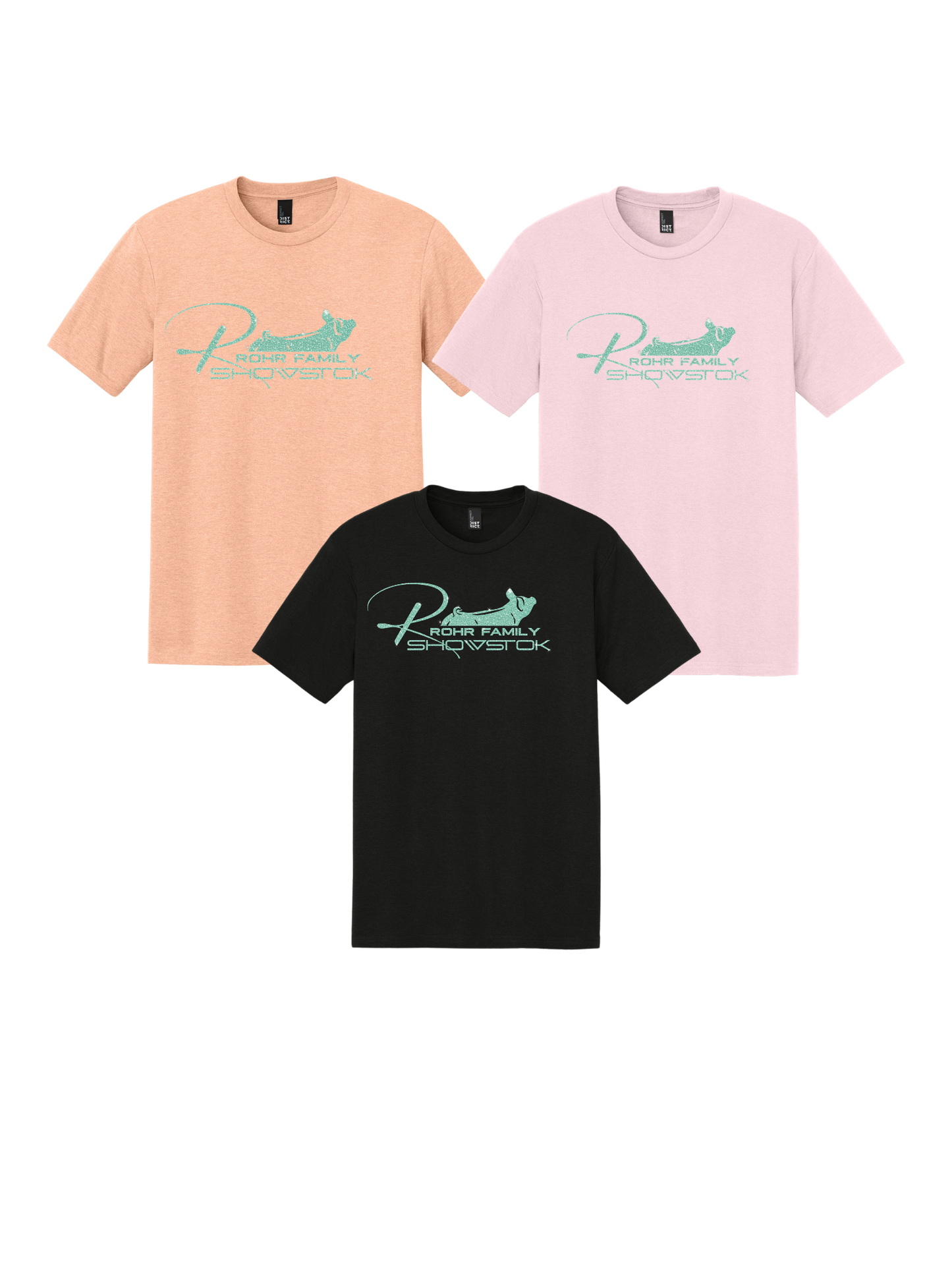 Adult District® Perfect Tri® Tee - Teal Sparkle Design
