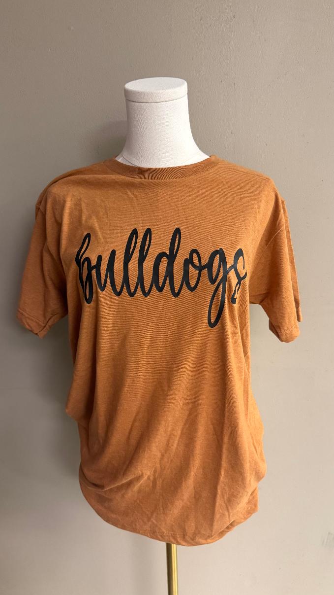 Heather Rust Cursive Bulldogs