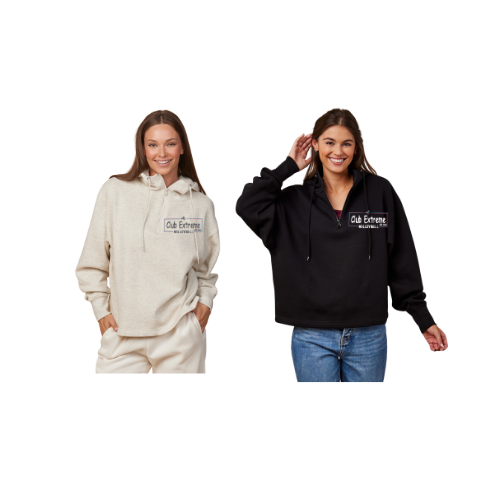 Ladies Boxy Quarter Zip Hood