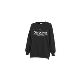 Fleece hi-low boyfriend sweatshirts with pocket