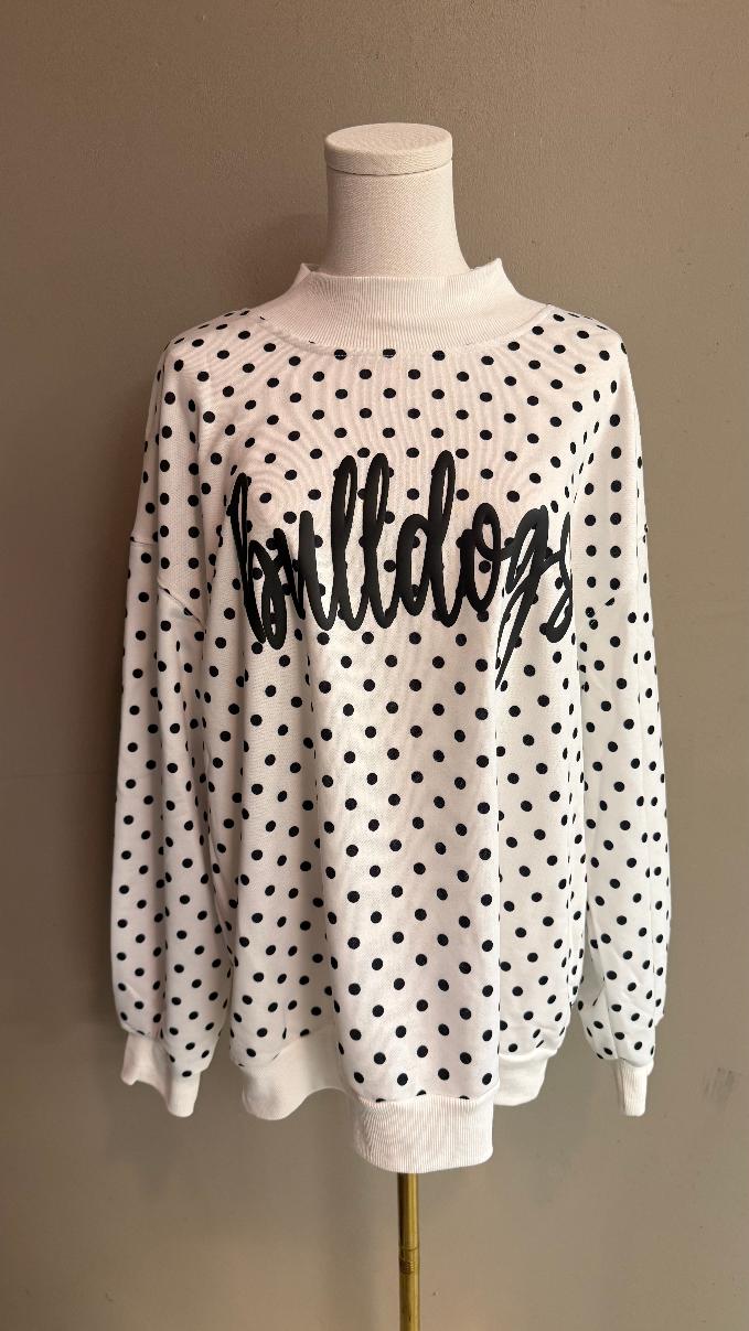 Polka Dot Mockneck Puff