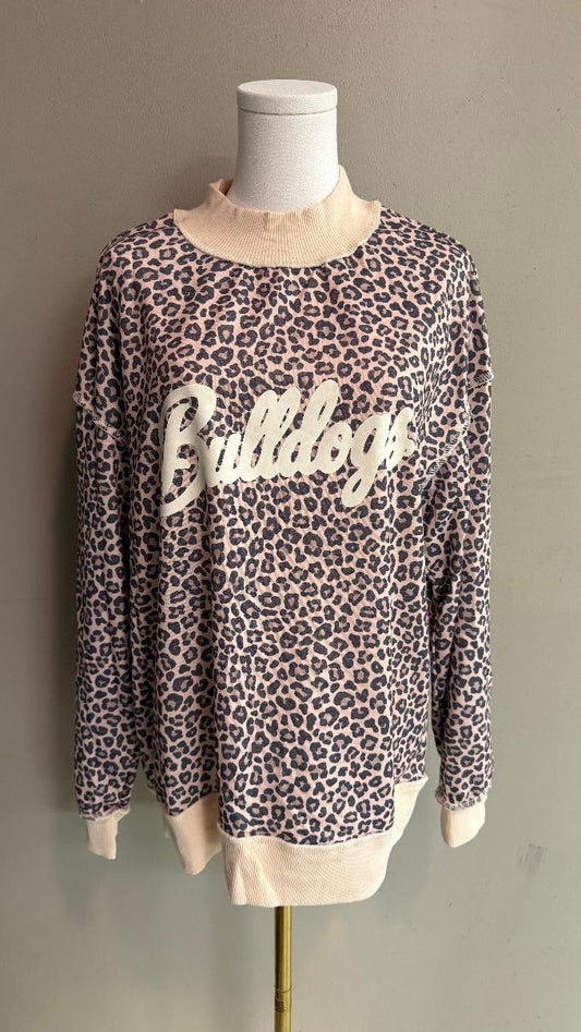 20% OFF applied at checkout- Women's Mock neck Cheetah Bulldogs