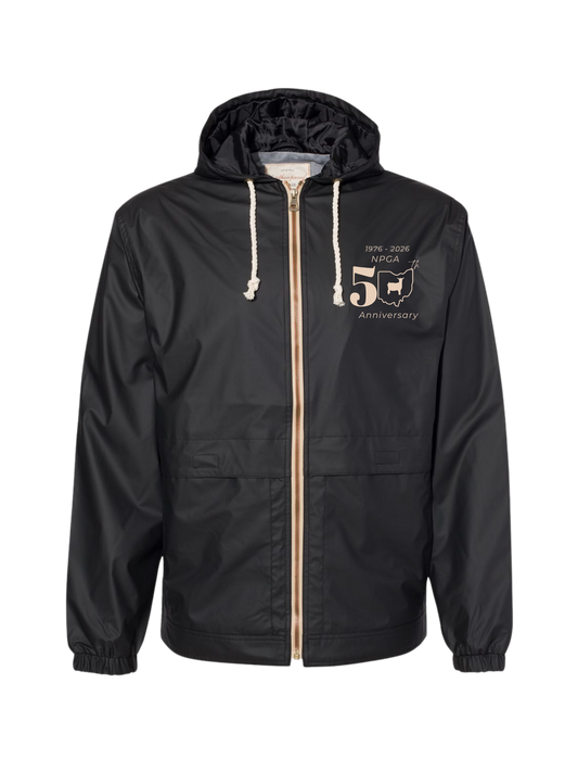 Weatherproof Unisex Vintage Hooded Rain Jacket - Embroidered