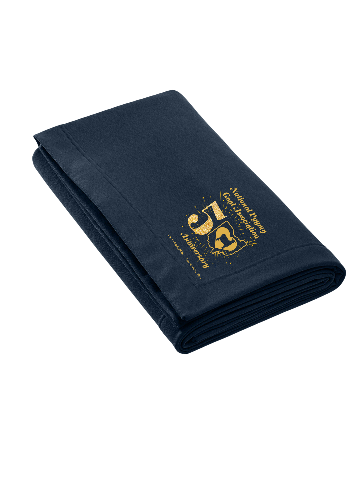 Gildan® Heavy Blend™ Fleece Stadium Blanket in Black and Navy Colors