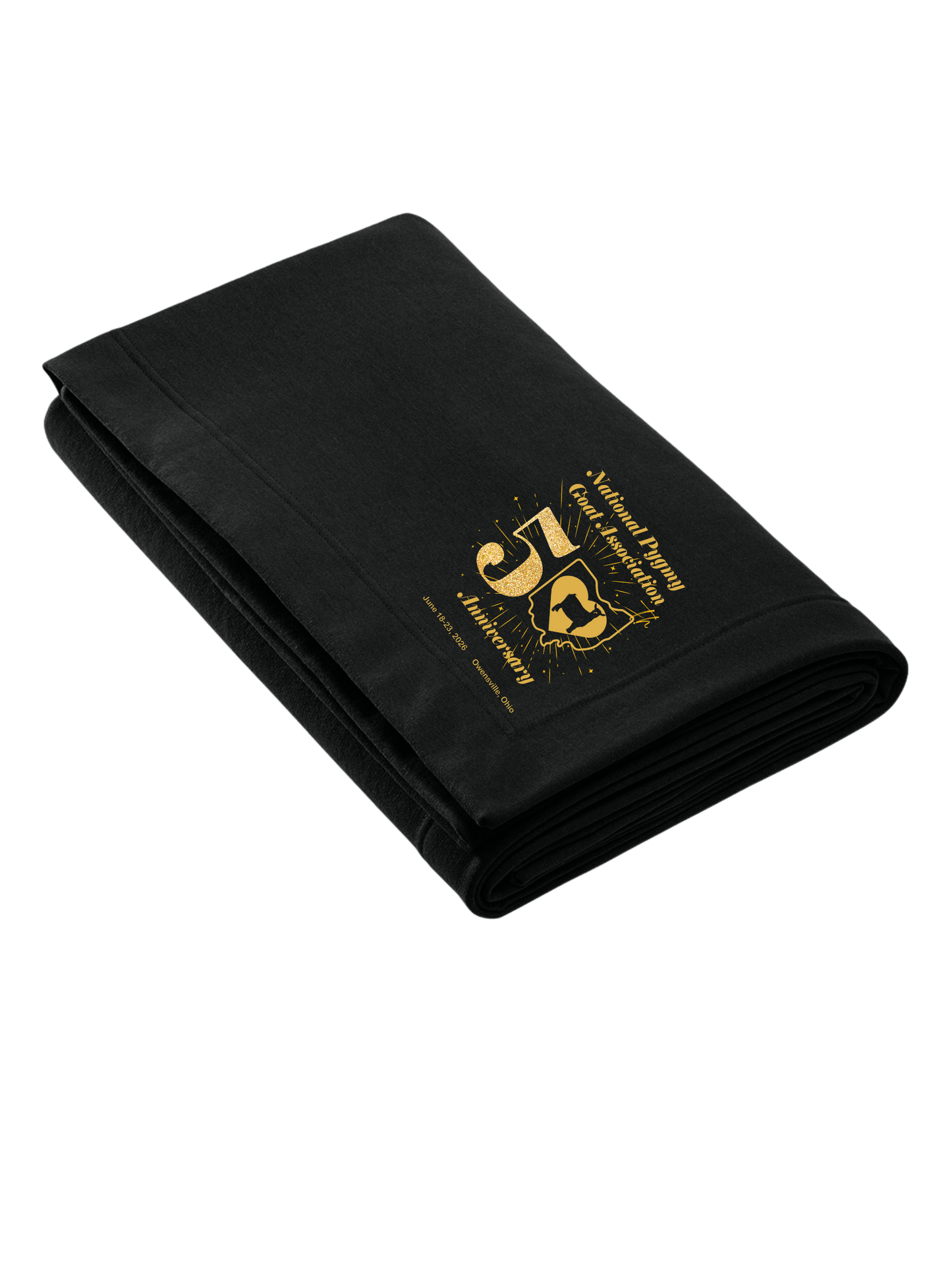 Gildan® Heavy Blend™ Fleece Stadium Blanket in Black and Navy Colors
